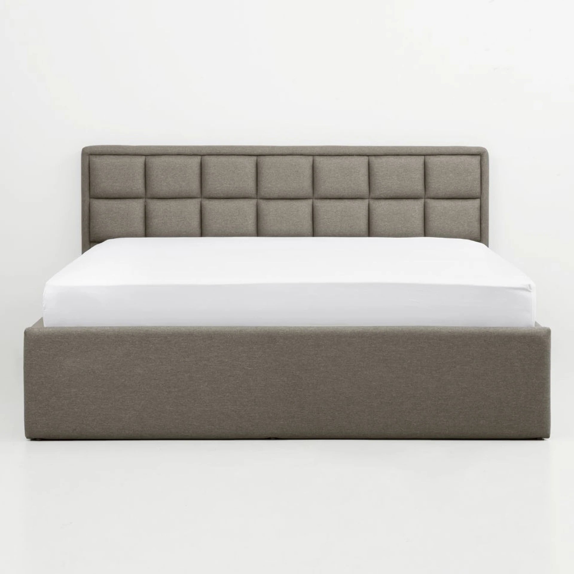 Solid Wood King Box Bed, 210 cm x 199 cm (6.89 ft x 6.53 ft) (Finish Color - Omega Grey, Delivery Condition - Knock Down)