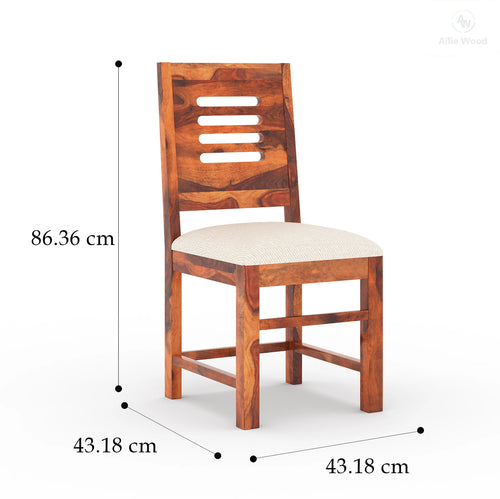 Cherry Wood Rosewood (Sheesham) Solid Wood Dining Chair (Set of 1, Finish Color - Teak Finish)