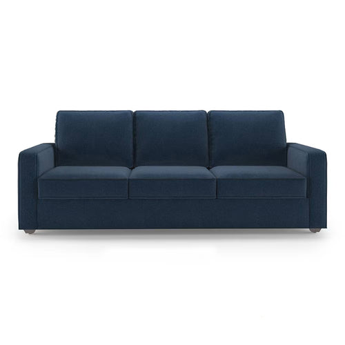 Compact 3 Seater Fabric Sofa in Lapis Blue Colour