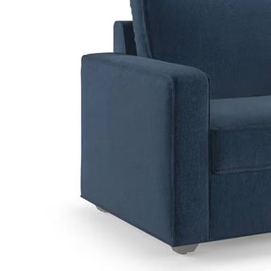 Compact 3 Seater Fabric Sofa in Lapis Blue Colour